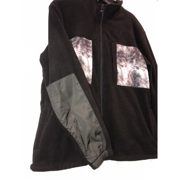 New PacSun Full Zip Polar Fleece Zip Up Hoodie Jacket Men's Black L - Picture 7 of 12